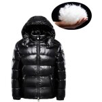 Doudoune hommedoudoune  capuche amovibledoudoune dhiver brillant impermable pour homme(xs - xl) - noir ...