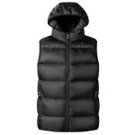 Doudoune homme capuche amovible sans manches hiver veste chaude couleur contraste pour automne - hiver ...