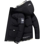 Doudoune homme a capuche epaise chaud hiver couleur unie