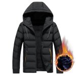 Doudoune homme a capuche polaire manches longues casual chaud hiver couleur unie Doudoune homme a capuche polaire manches longues casual chaud hiver couleur unie
