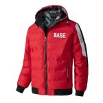 Doudoune homme a capuche rversible epais chaude automne hiver bicolore - rouge