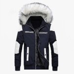 Doudoune homme Épais chaud design de contraste de mode coupe slimebleu Doudoune homme Épais chaud design de contraste de mode coupe slimebleu