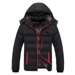 Doudoune homme épaississant hiver à capuche de velours - funmoon - noir - 78% coton Doudoune homme épaississant hiver à capuche de velours - funmoon - noir - 78% coton