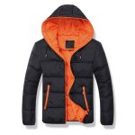 Doudoune homme funmoon  capuche slim grande taille xxl - noir / orange