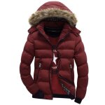 Doudoune homme funmoon - duvet droit impermable - bordeaux - fermeture clair