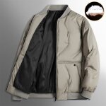 Doudoune homme grande taille chaude automne hiver casual fermeture zippe - kaki