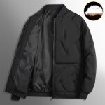 Doudoune homme grande taille chaude automne hiver casual fermeture zippe - noir