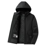 Doudoune homme hiver a capuche amovible manches longues chaude epaisse couleur unie Doudoune homme hiver a capuche amovible manches longues chaude epaisse couleur unie