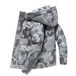 Doudoune homme hiver a capuche gris camouflage - insfity - fermeture clair - polyester duvet de canard ...