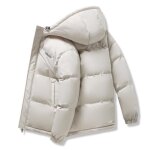 Doudoune homme hiver a capuche manches longues casual chaude epaisse couleur unie