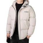 Doudoune homme hiver avec capuche manches longues poignet lastiqu casual chaude epaisse couleur unie ...
