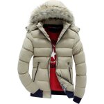 Doudoune homme hiver chaud - leoclotho - kaki - 100% polyester - fermeture  glissire zippe