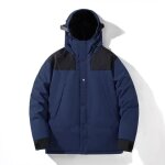 Doudoune homme hiver epais chaude extrieur a capuche casual bicolore - bleu marine