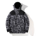 Doudoune homme hiver epais chaude extrieur a capuche casual bicolore - noir gris