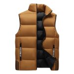 Doudoune homme hiver sans manches col montant casual veste zippee chaude couleur unie pour automne - ... Doudoune homme hiver sans manches col montant casual veste zippee chaude couleur unie pour automne - ...