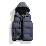 Doudoune homme - insfity - sans manche - capuche amovible - gris fonce Doudoune homme - insfity - sans manche - capuche amovible - gris fonce