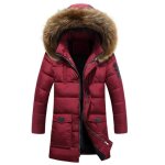 Doudoune homme - leoclotho - coupe longue - fermeture clair - poches fonctionnelles - vin rouge2