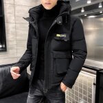 Doudoune homme - leoclotho - courte - capuche - hiver chaud - parka revers - noir Doudoune homme - leoclotho - courte - capuche - hiver chaud - parka revers - noir