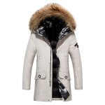 Doudoune homme - leoclotho - parka mi - longue - kaki - vtement masculin paississant
