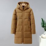 Doudoune homme longues couleur unie chaude hiver extrieur a capuche - kaki