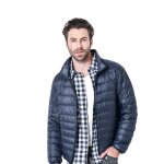 Doudoune hommedoudoune manches longues col montant avec zippmi saison veste en duvet chaud en automne ...