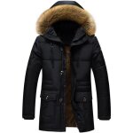 Doudoune homme mi - longue en duvet - ecelen - chaud et ample - noir Doudoune homme mi - longue en duvet - ecelen - chaud et ample - noir