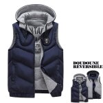 Doudoune hommedoudoune réversible sans manche à capuche amovibledoudoune épaisse avec zippé chaud en ... Doudoune hommedoudoune réversible sans manche à capuche amovibledoudoune épaisse avec zippé chaud en ...