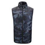 Doudoune homme sans manches camouflage - funmoon - hiver vers le bas - bleu - 100% polyester - zippe