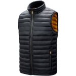 Doudoune homme sans manches  capuche amovible hiver mi - saison - funmoon - noir - fermeture zippe