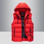 Doudoune homme sans manches funmoon - rouge - automne et hiver - gilet en coton