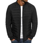 Doudoune homme slim col standup - leoclotho - noir - épaississant chambray - veste homme Doudoune homme slim col standup - leoclotho - noir - épaississant chambray - veste homme