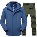 Doudoune homme veste de ski impermable montagne manteau dhiver polaire coupe - vent - bleu vert