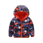 Doudoune impression magnifique  capuche fille garons enfant veste paise en hiver