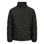 Doudoune noire unie avec une coupe droite et un col montant zipp�