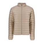 Doudoune jott mat noos - beige - col montant - manches longues - deux poches zippes