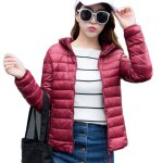 Doudoune lgre a capuche femme duvet doudounes legeres courtes mi saison hiver jacket chaudes matelassevin ...