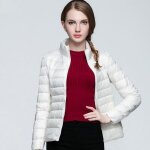 Doudoune lgre pour femmes funmoon - couleur unie courte automne - hiver