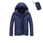 Doudoune légère homme - insfity - automno et hiver - bleu marine - col montant - duvet de canard Doudoune légère homme - insfity - automno et hiver - bleu marine - col montant - duvet de canard