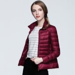 Doudoune lgre rouge bordeaux femme