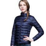 Doudoune light femme lumire couleur unie doudoune courte femme lgreautomne - hiver - bleu marine