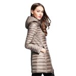 Doudoune light femme mi - longue - funmoon - noir -  capuche - automne - hiver