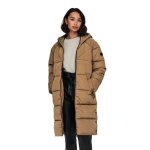 Doudoune longue femme - only - amanda - toasted coconut - xs - doublure en polyester recycl
