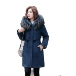 Doudoune de marque luxe coupe ajuste bleu femme grande vtement qw144 bleu