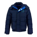 Doudoune la martina capuche - r�f. xmo009 - pa110 - 07017. couleur : bleu marine. d�tails. - col capuche ...