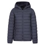 Doudoune matelasse  capuche teddy smith junior - gris - fermeture zip - manches longues