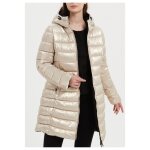 Doudoune mi longue beige femme