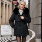 Doudoune mi - longue coupe - vent 3 en 1 pour femme - vitata - noir - polyester - fermeture clair