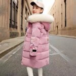 Doudoune mi - longue pour enfants doudoune dhiver chaude et paisse pour filles pour enfants moyens et ...