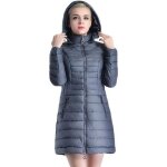 Doudoune mi - longue femme  capuche funmoon - couleur unie - hiver chaud