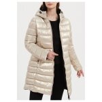 Doudoune mi longue femme - kebello - beige - impermable - coupe cintre - fermeture zip